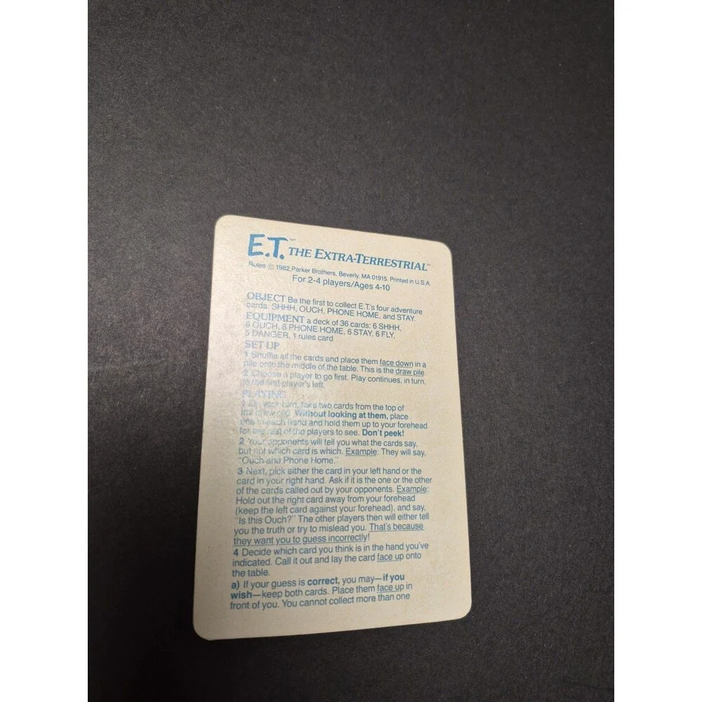 Extra-Terrestrial ET card game Spielberg et Alien Card Game